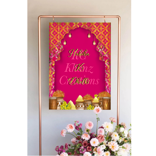Pink & Yellow Mehndi board