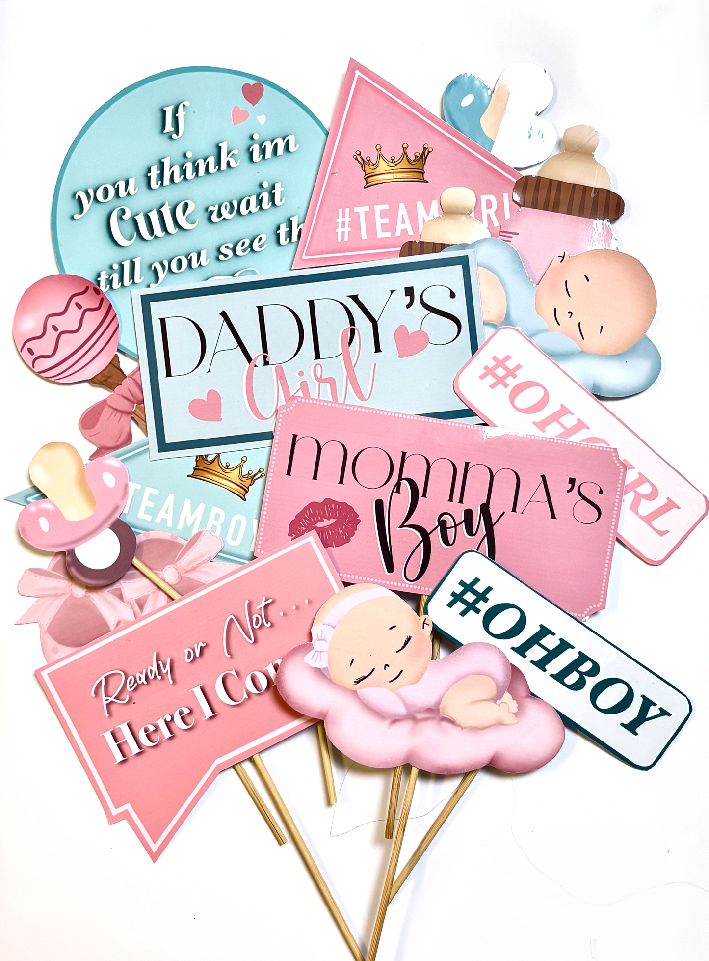 Baby Shower mini props x15