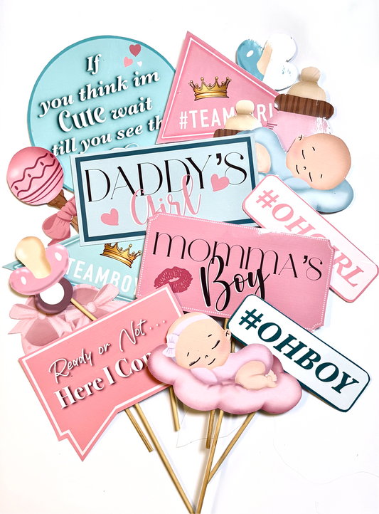 Baby Shower mini props x15