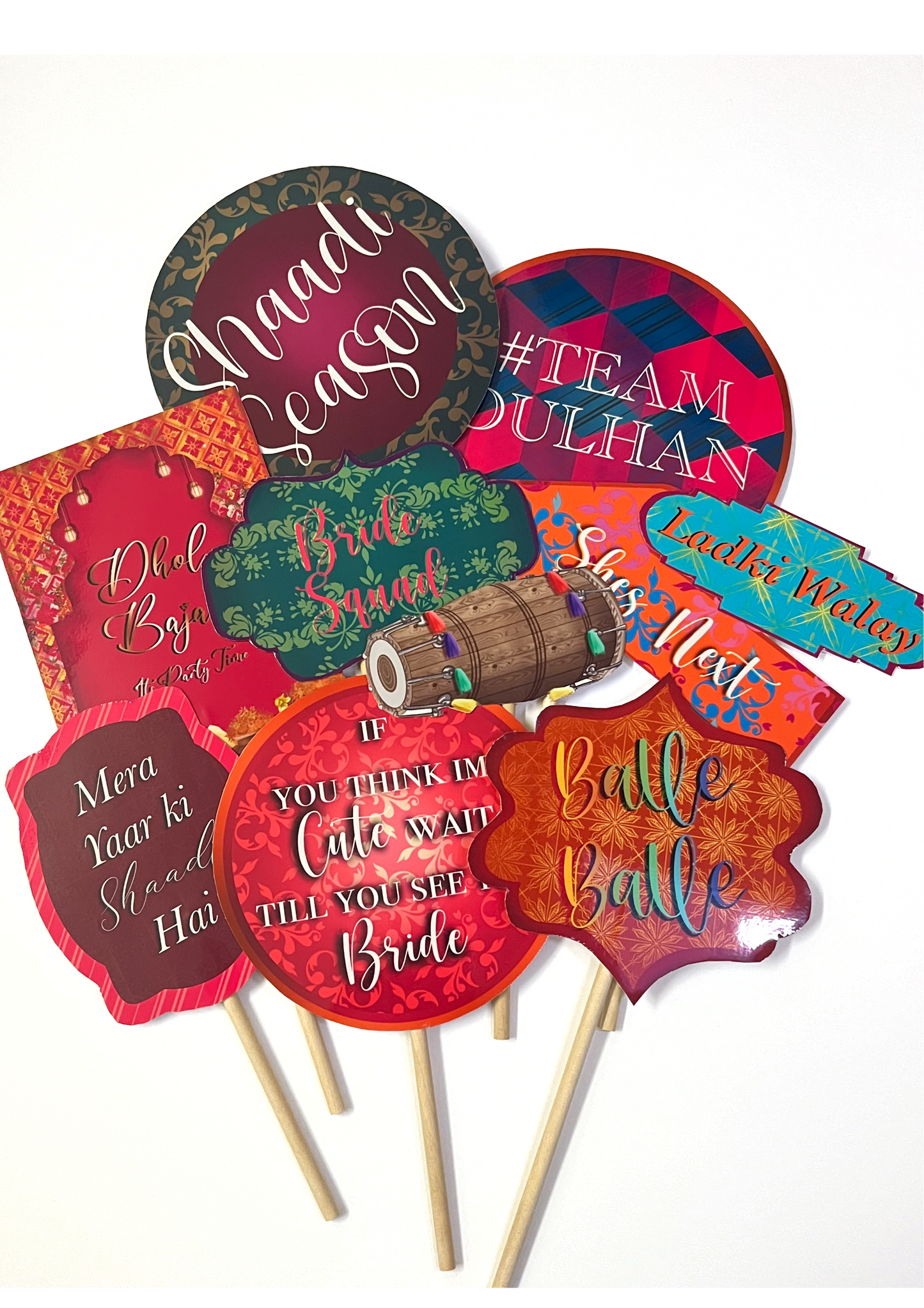 Bride/groom Colourful Mini Props x10