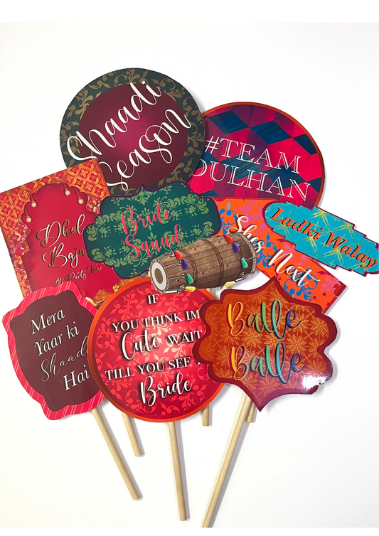 Bride/groom Colourful Mini Props x10