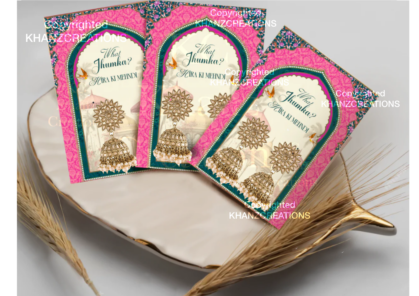 Mughal jhumka earring cards (bespoke)