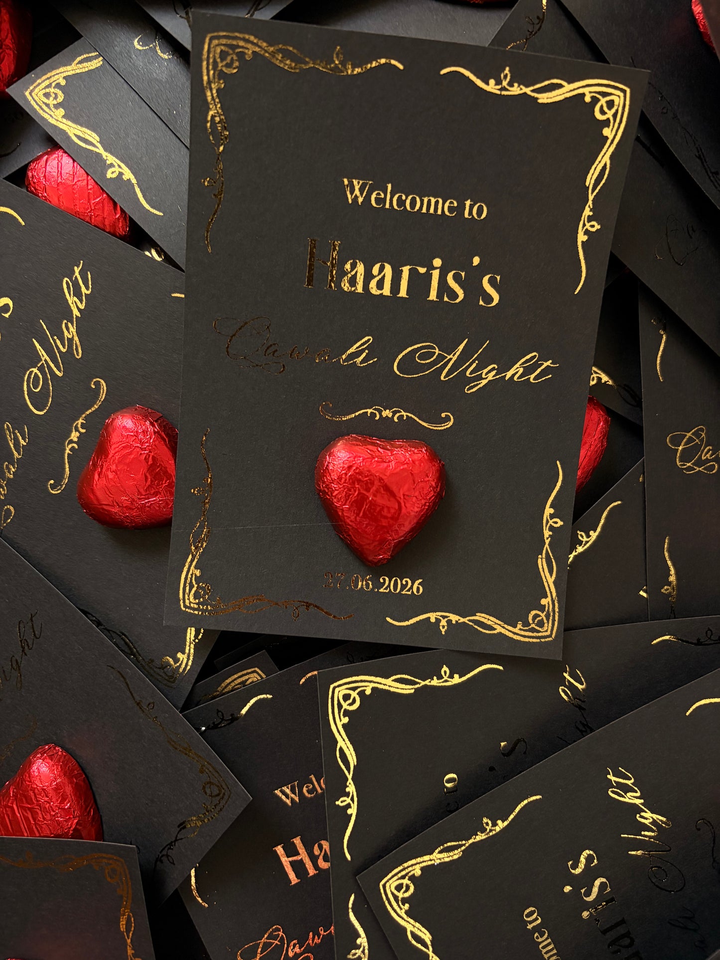 Gold foil Qawali Favours