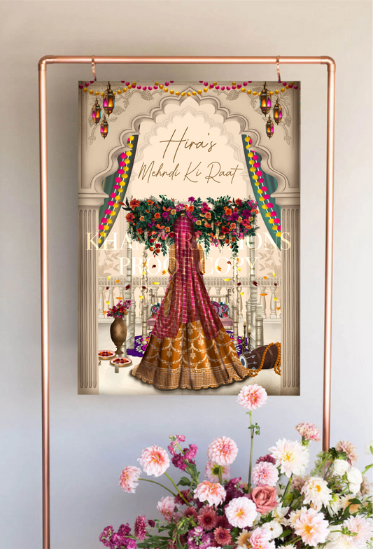 Semi-Bespoke Mehndi Welcome Board