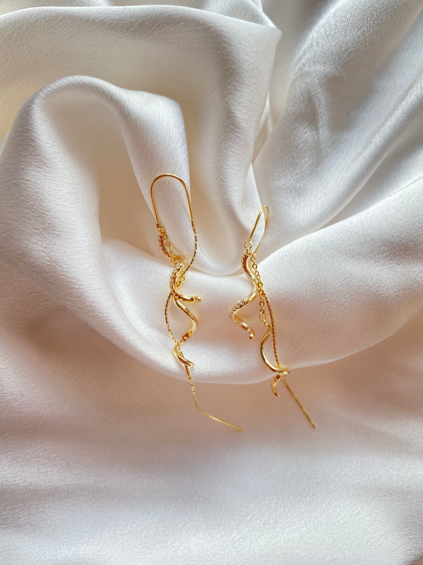 Spiral tassel earrings