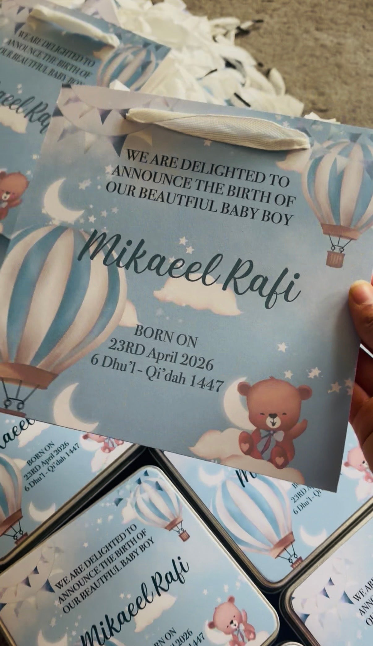 Baby favour bags
