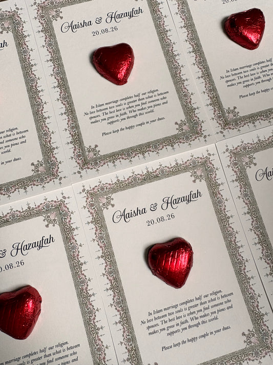 Chocolate heart favours
