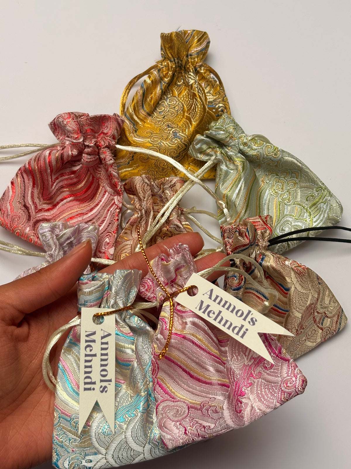 Silk Mehndi Favour Bags