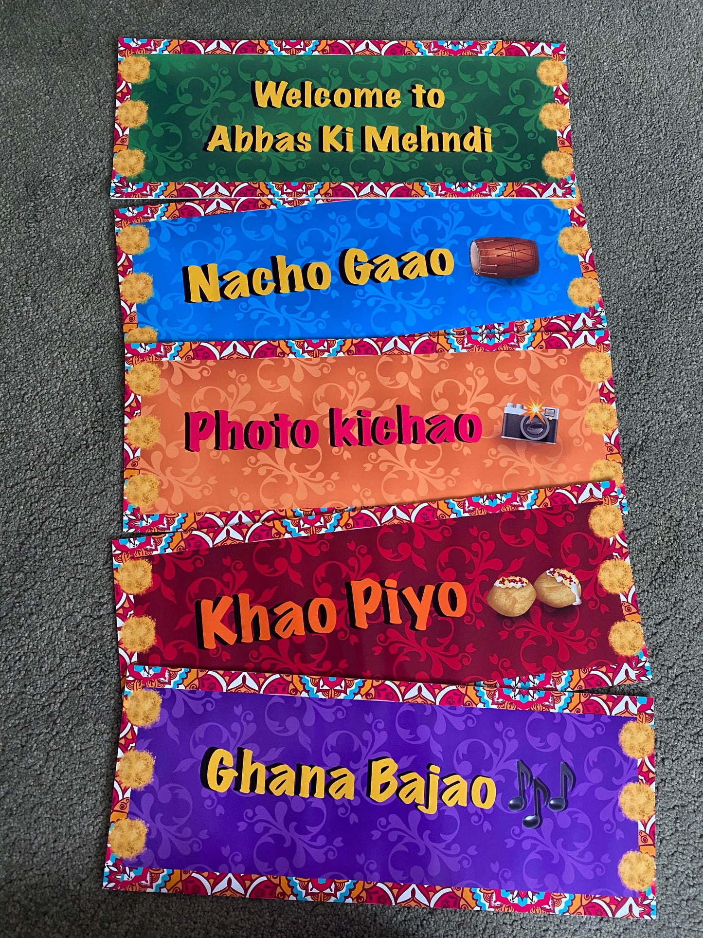 Rectangle mehndi signs