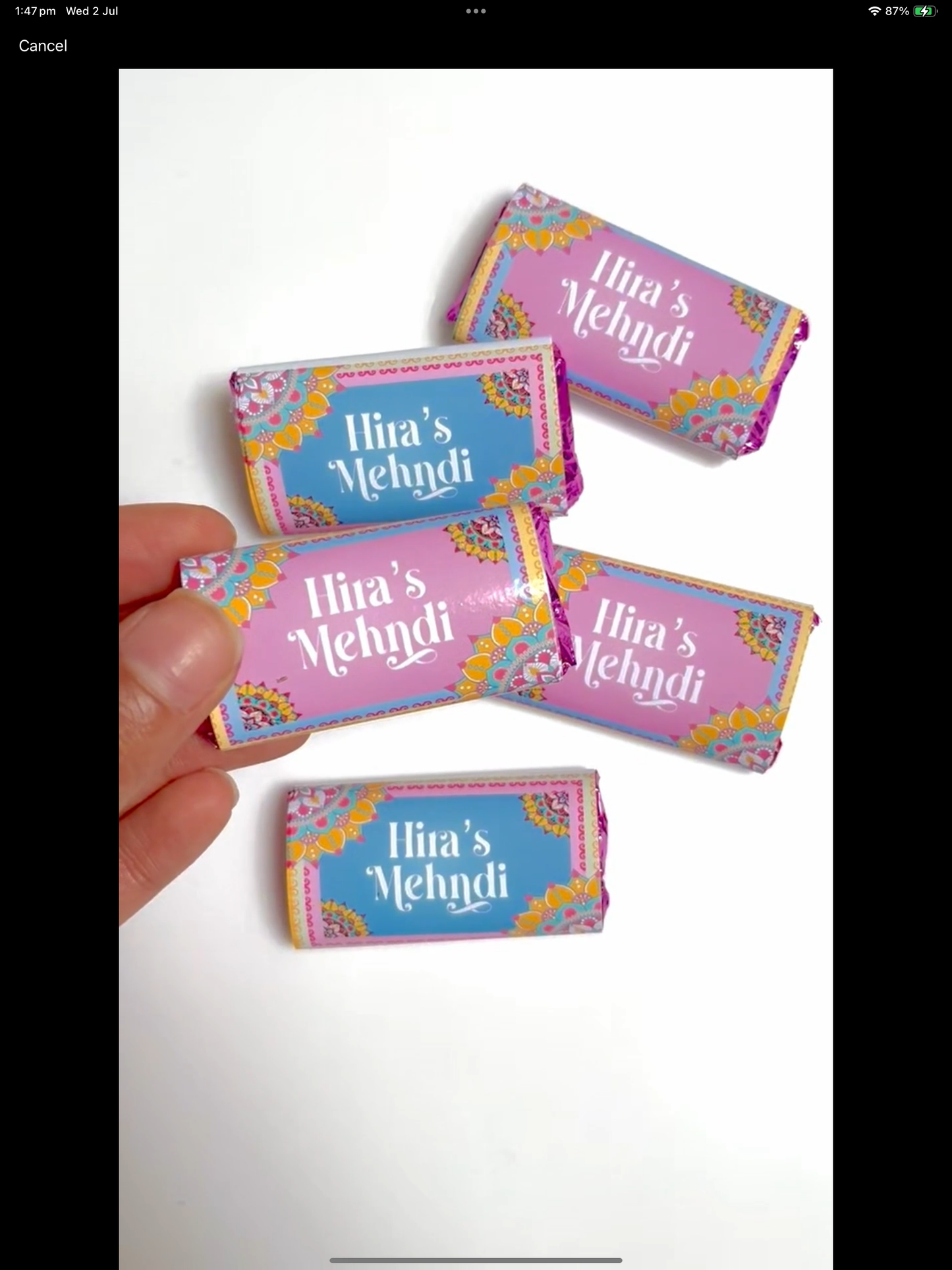 Micro chocolate bars
