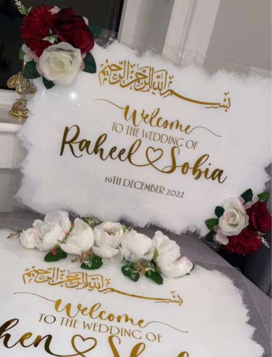 Acrylic welcome sign