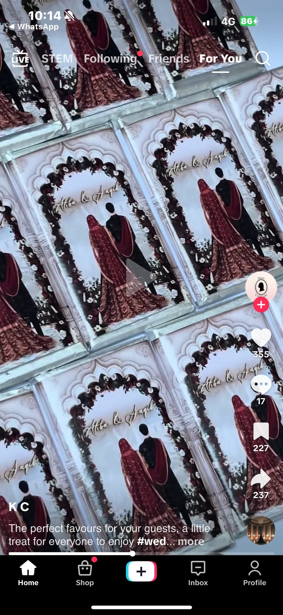 Wedding bespoke milk chocolate bars