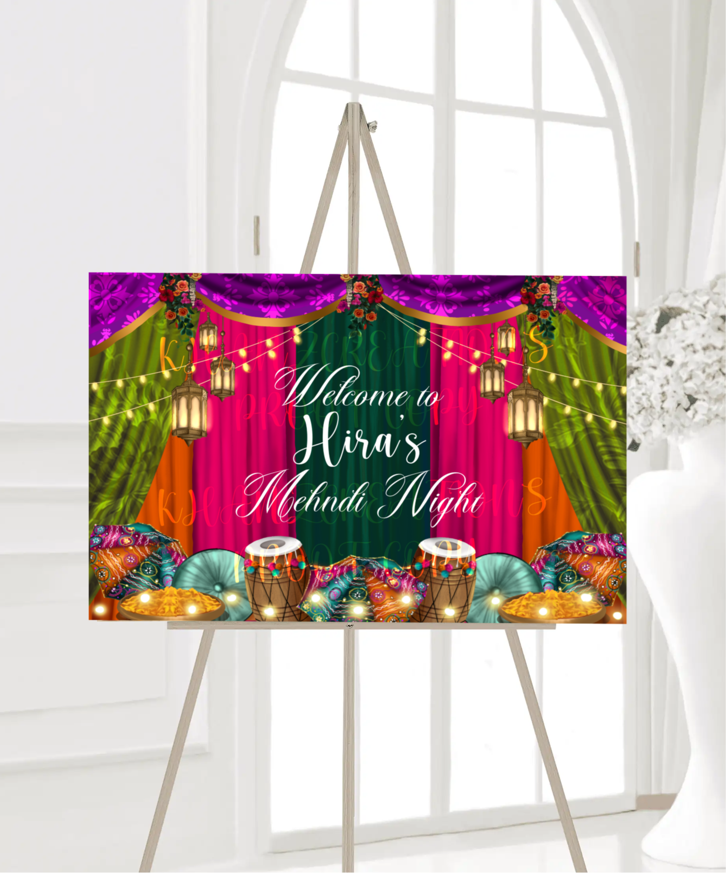 Vibrant Mehndi Welcome Board