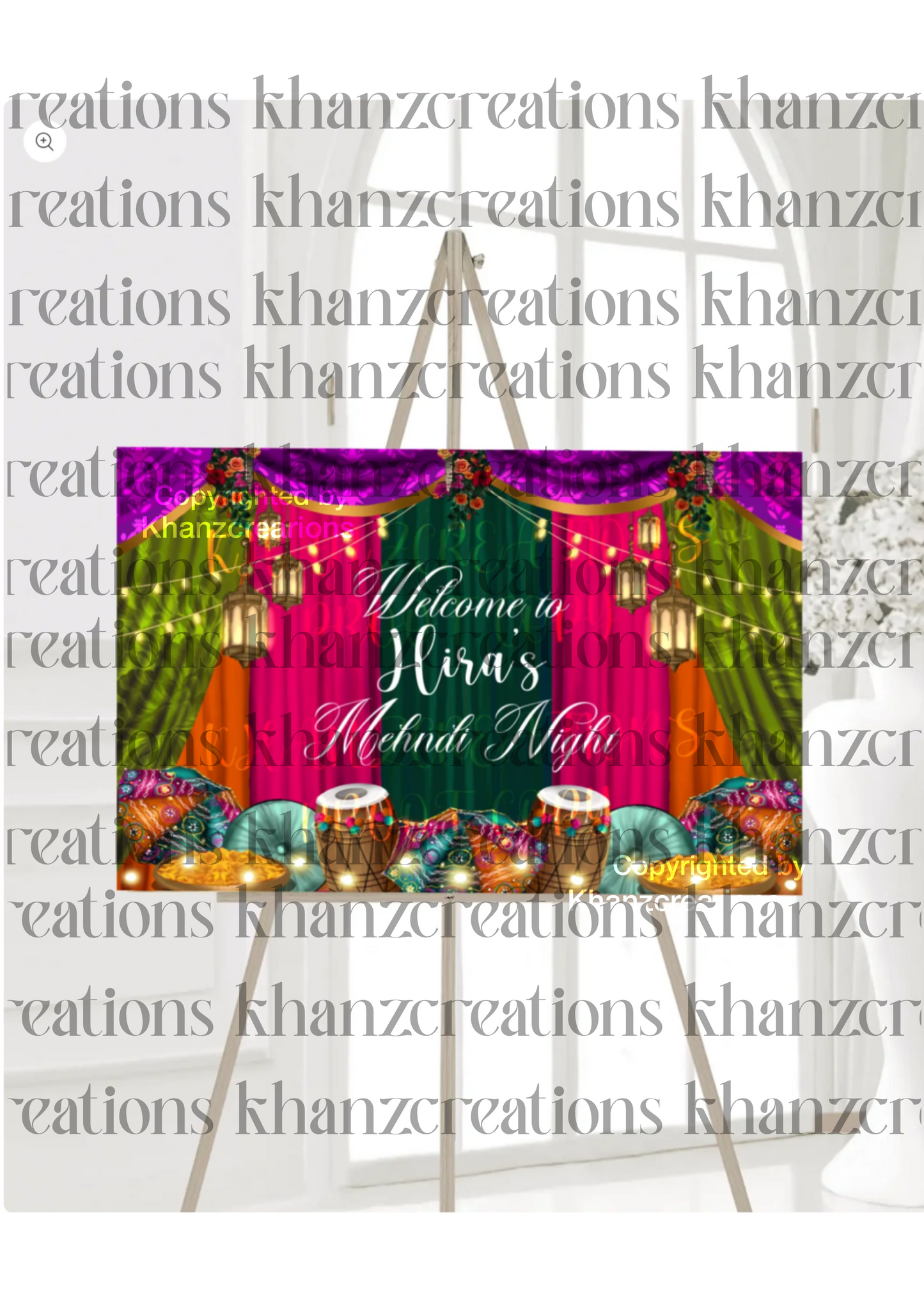 Vibrant Mehndi Welcome Board