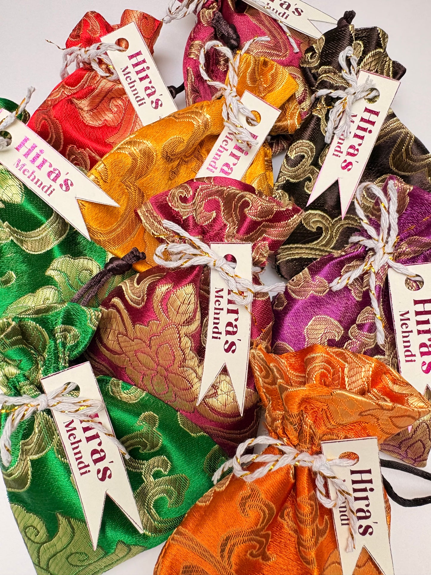 Silk Mehndi Favour Bags