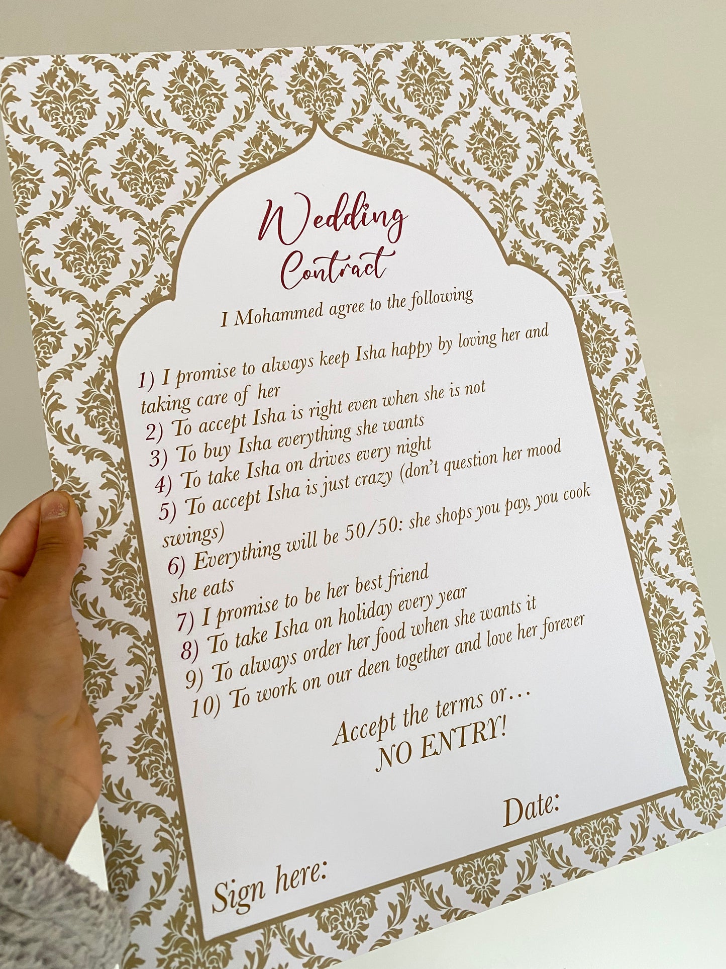 Bridal contract