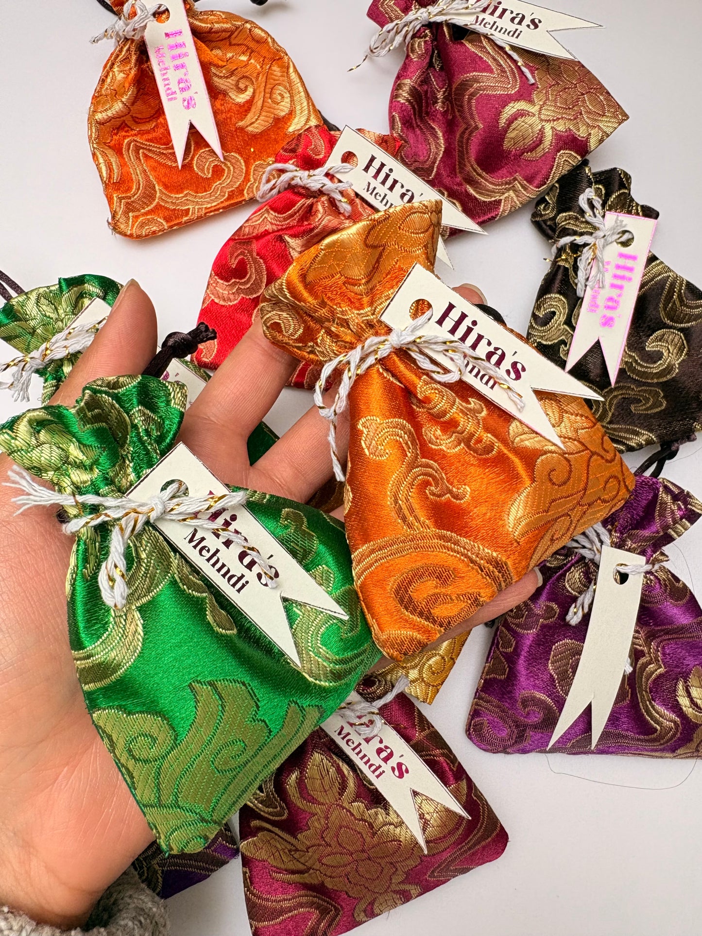 Silk Mehndi Favour Bags