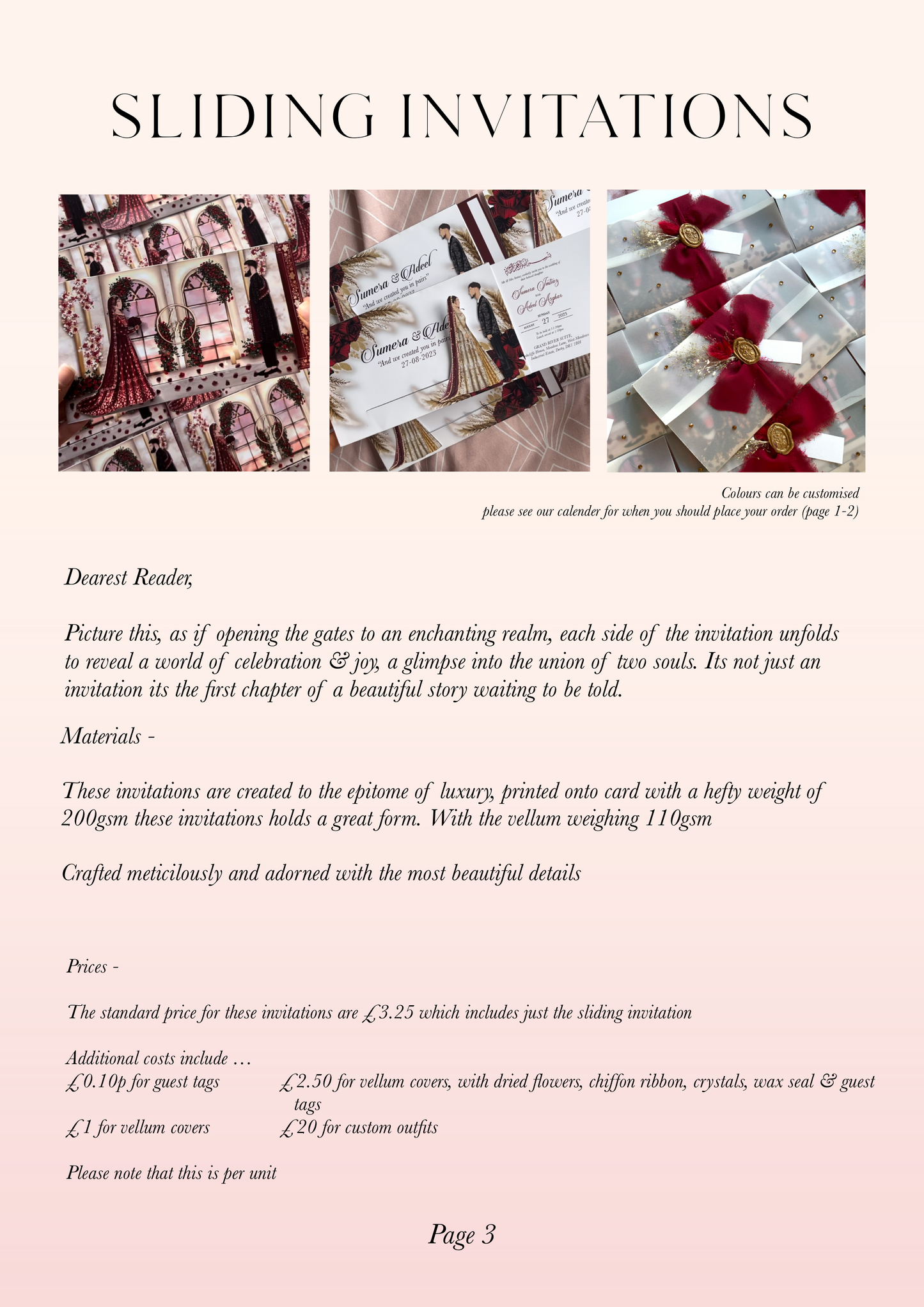 Sliding Invitations