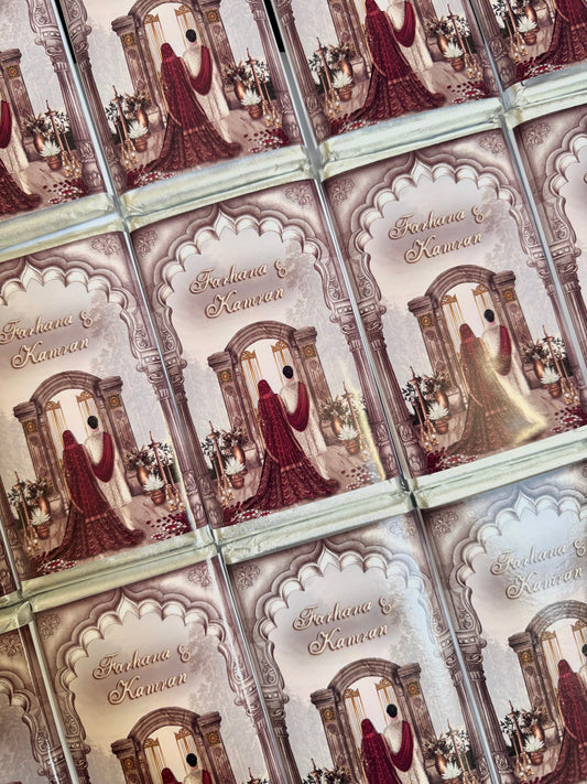 Wedding bespoke Milk Chocolate bars