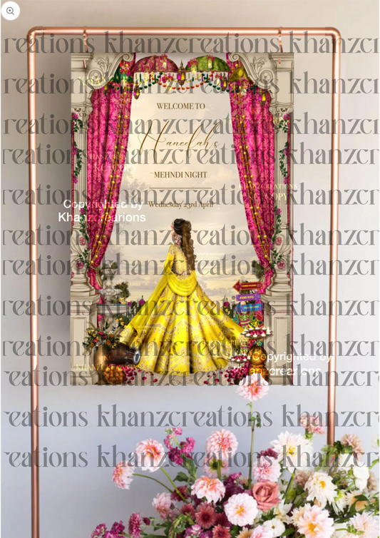 Bespoke Mehndi Welcome Board
