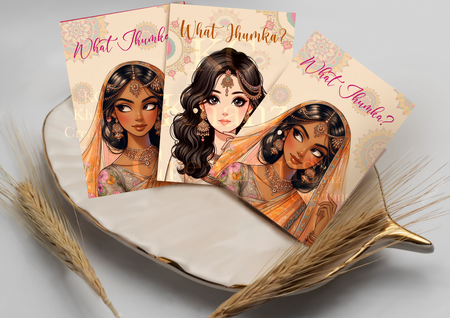 Animated Jhumka earring cards