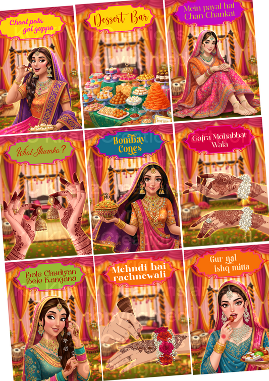 NEW animated Mehndi Bazaar prints (colourful)