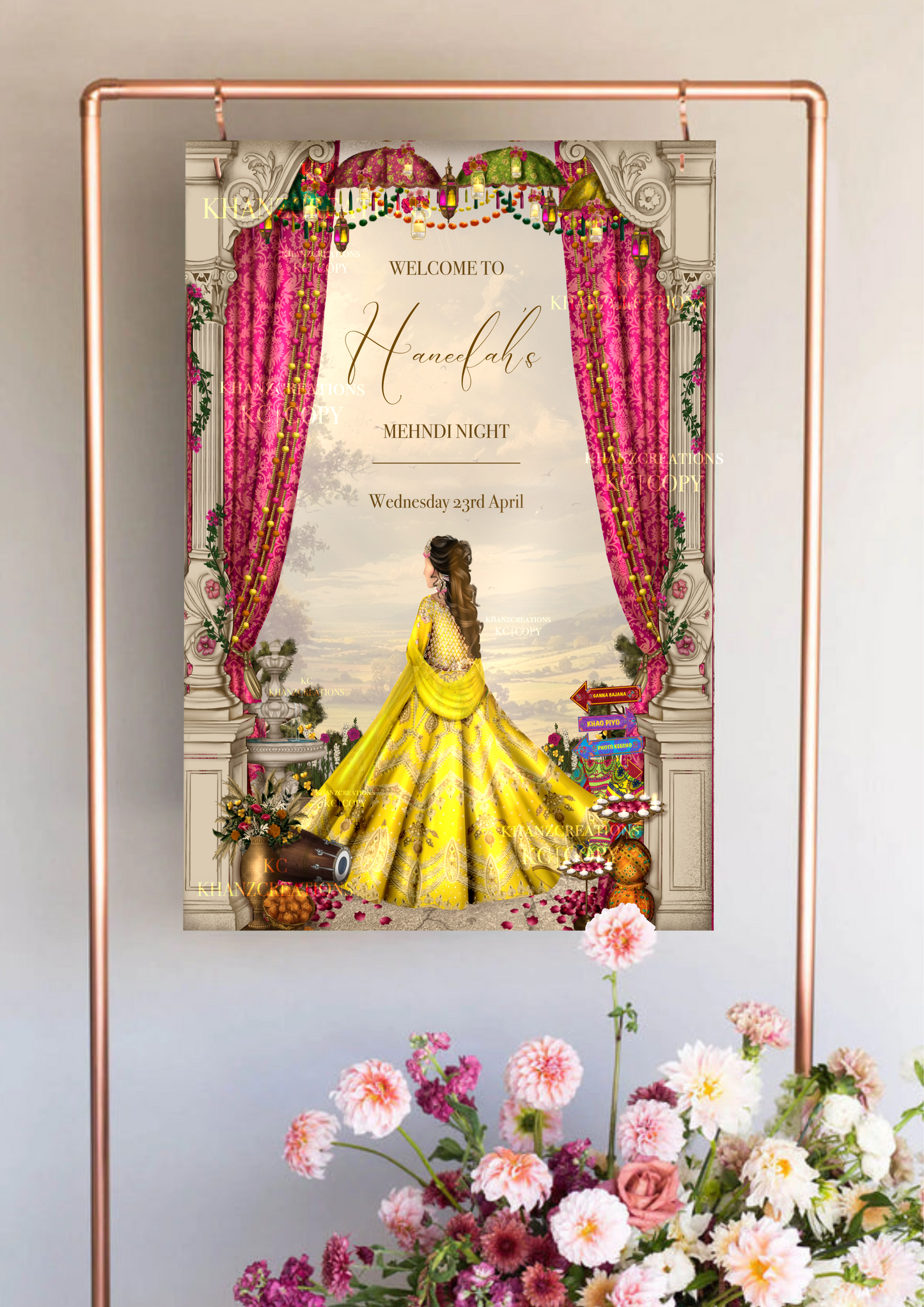 Bespoke Mehndi Welcome Board