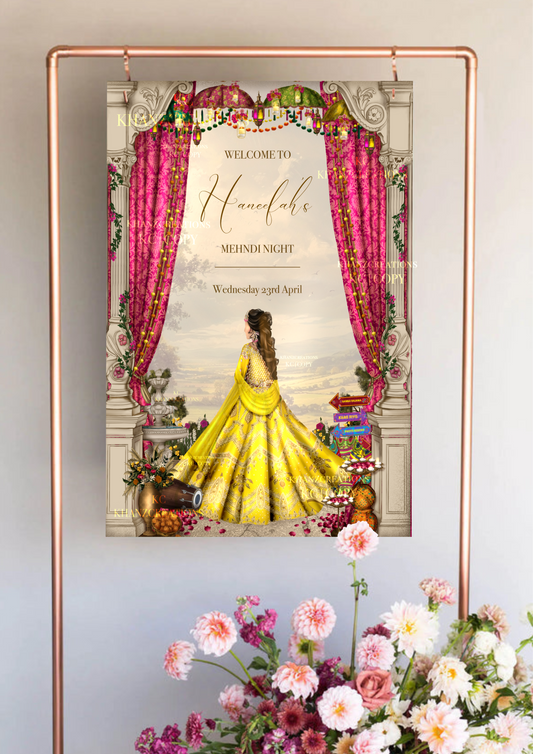 Bespoke Mehndi Welcome Board