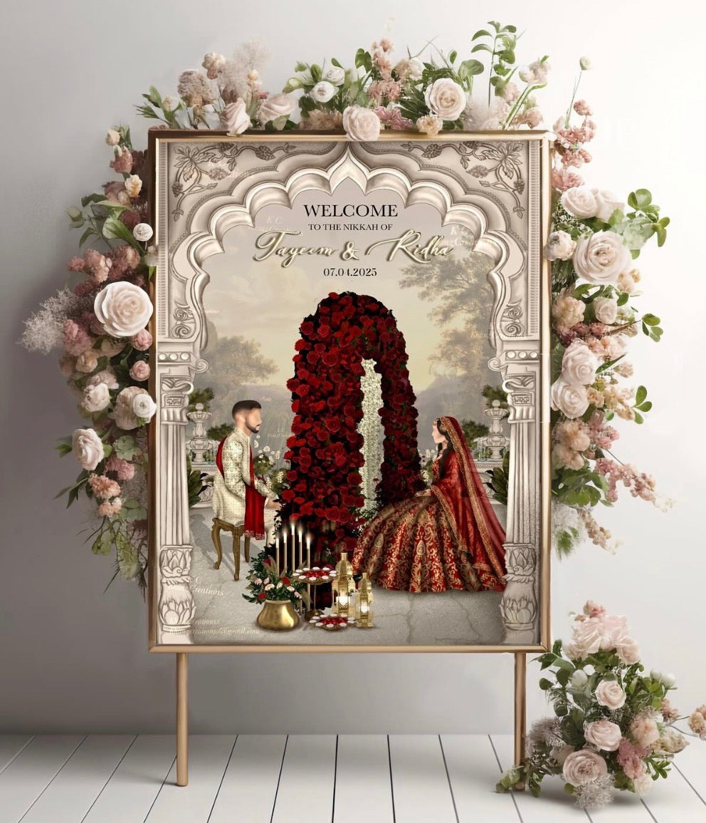 Bespoke wedding welcome board