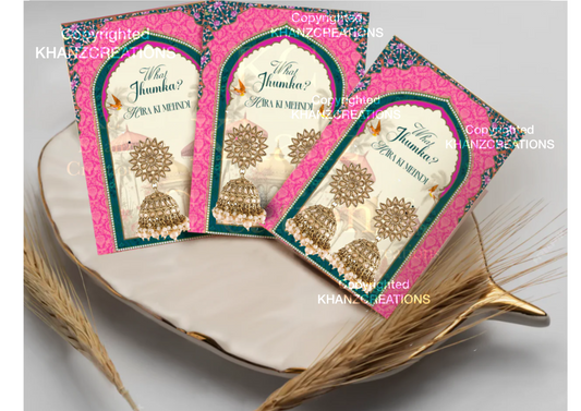 Mughal jhumka earring cards (bespoke)