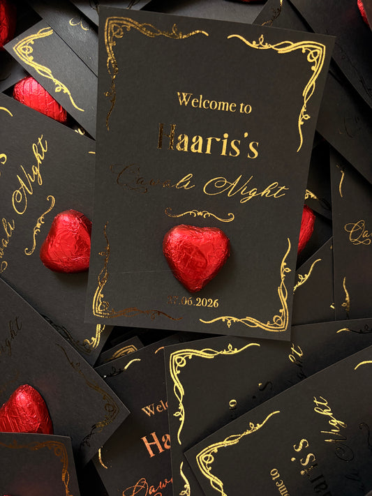 Gold foil Qawali Favours