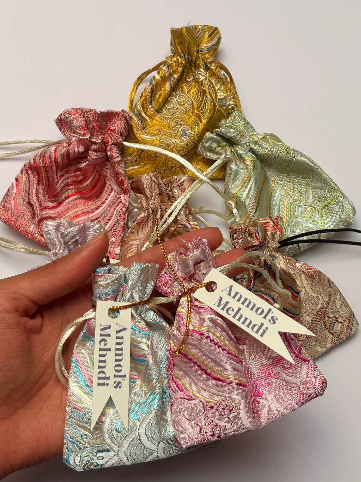 Silk Mehndi Favour Bags