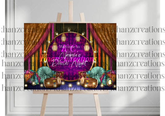 Aesthetic Mehndi Welcome Board