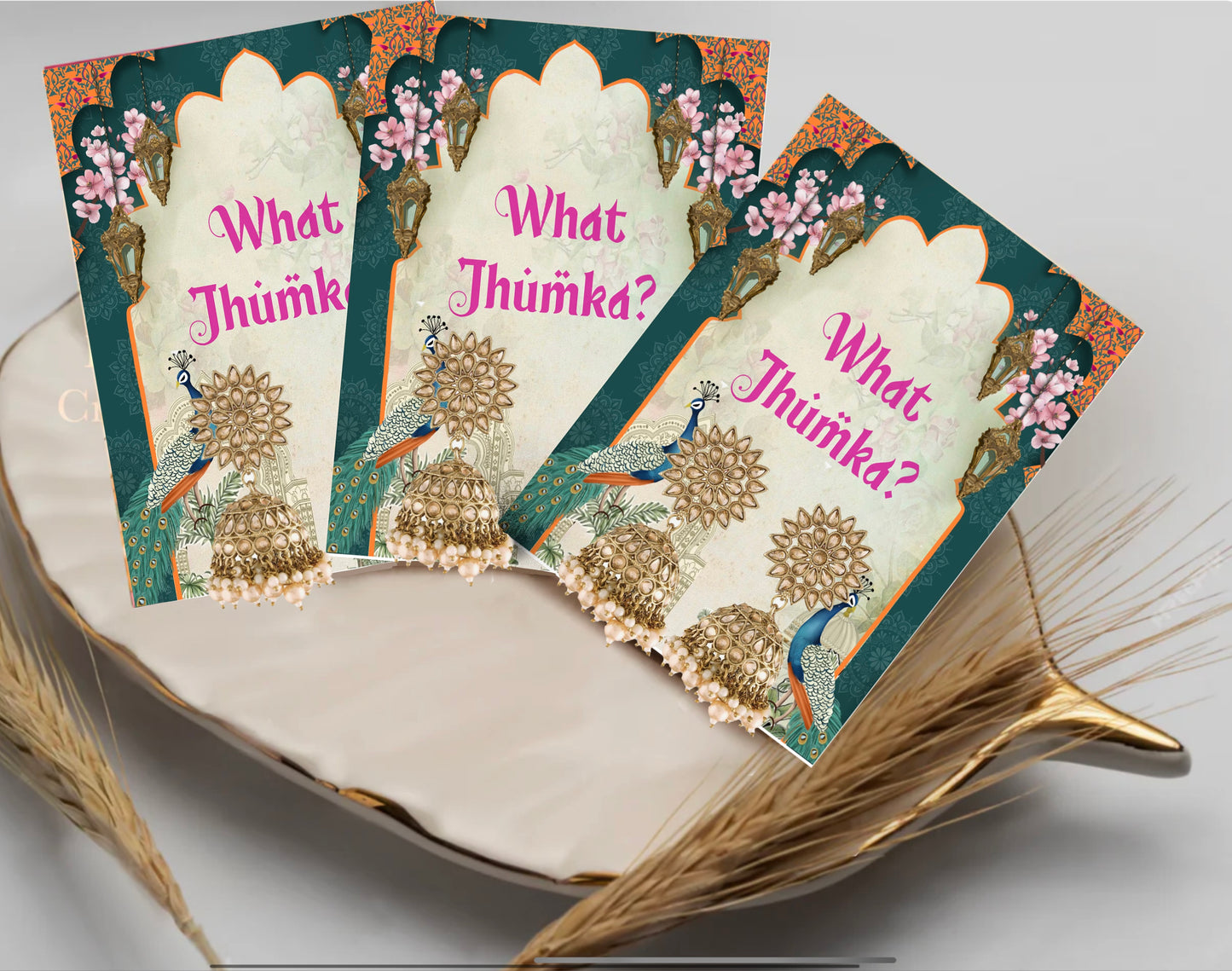 Mughal jhumka earring cards